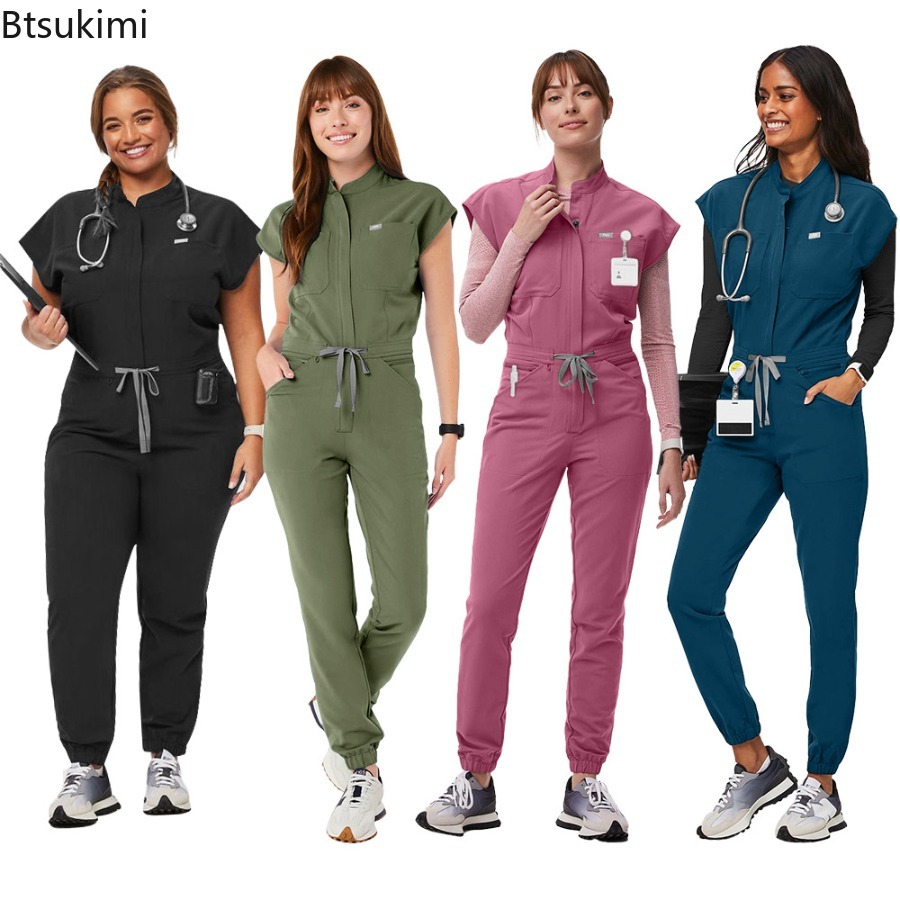 Medical Lab Uniform - Fashion Zipper Jumpsuit Medical Uniform Health