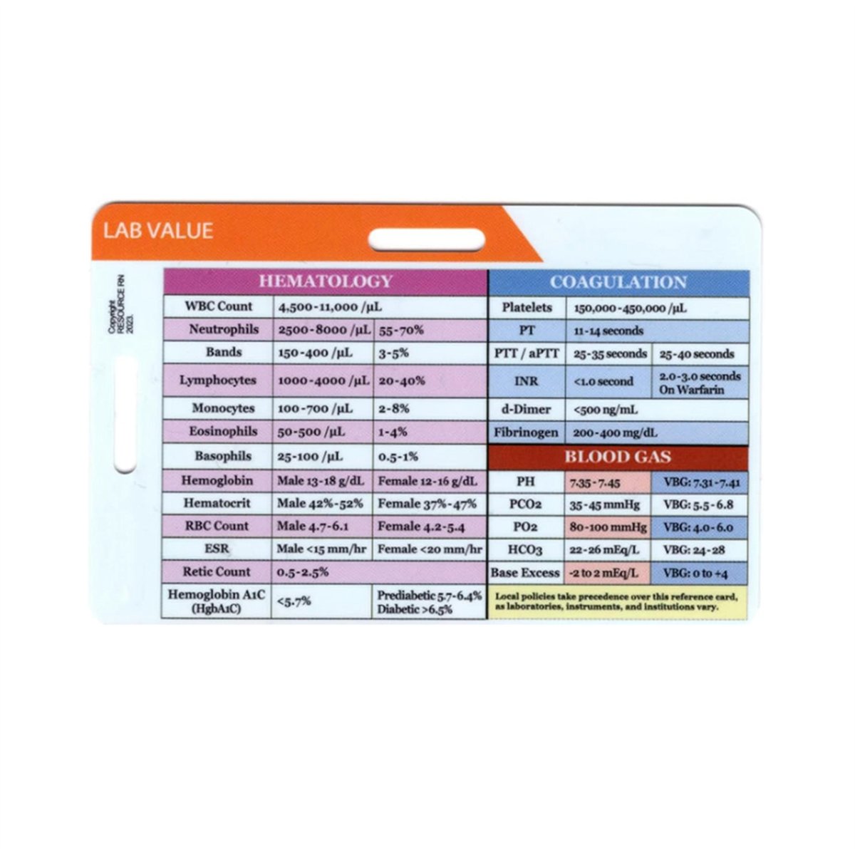 Medical Lab Values - AA77 NEW Lab Value and Order