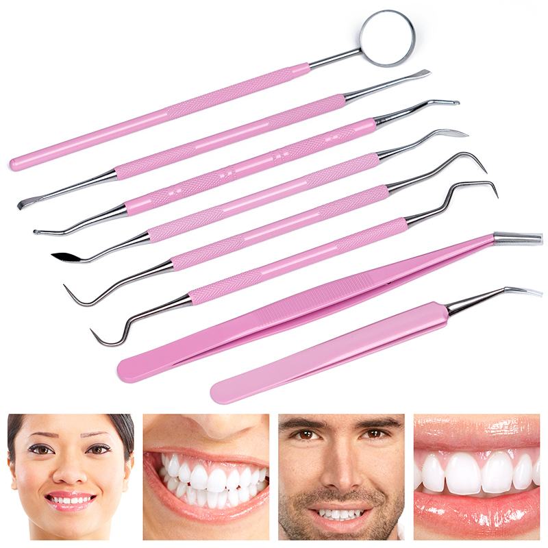 Dental Mirror Probe - 1pc Pink Dental Tweezers Probe Stainless