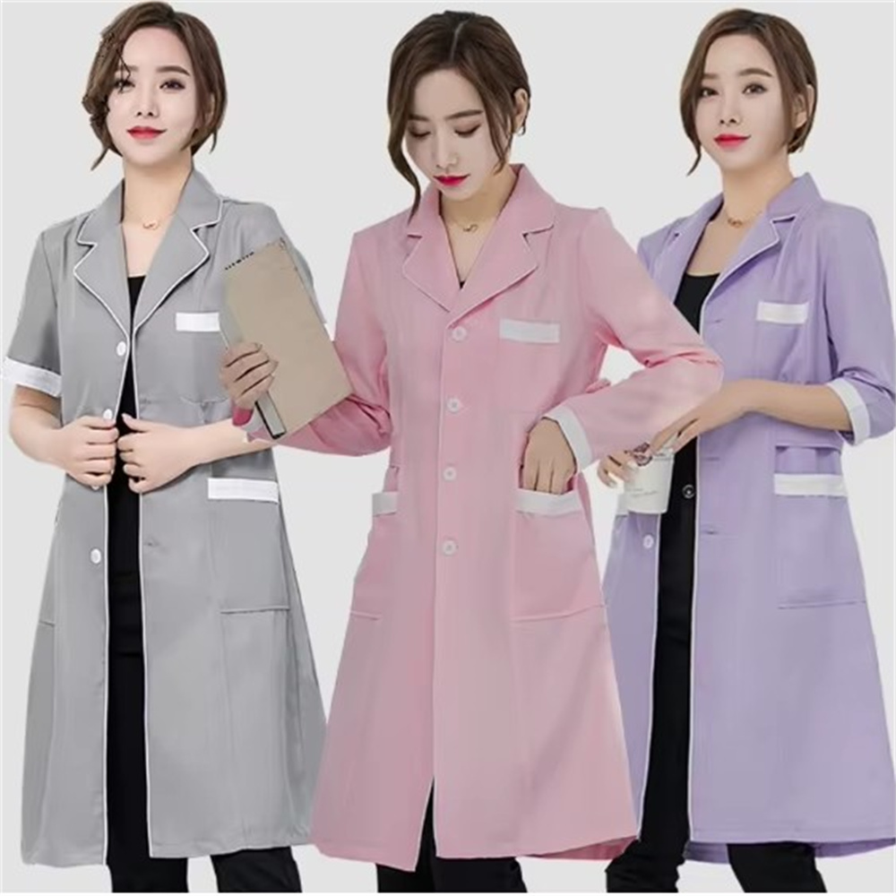 Medical Lab Uniform - High grade gray solid color slim