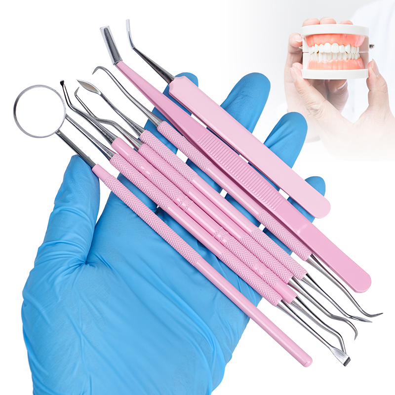 1pc Pink Dental Tweezers Probe - Dental Mirror Probe review and price