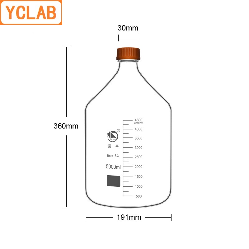 YCLAB 5000mL Reagent Bottle 5L - Medical Lab Equipment review and price